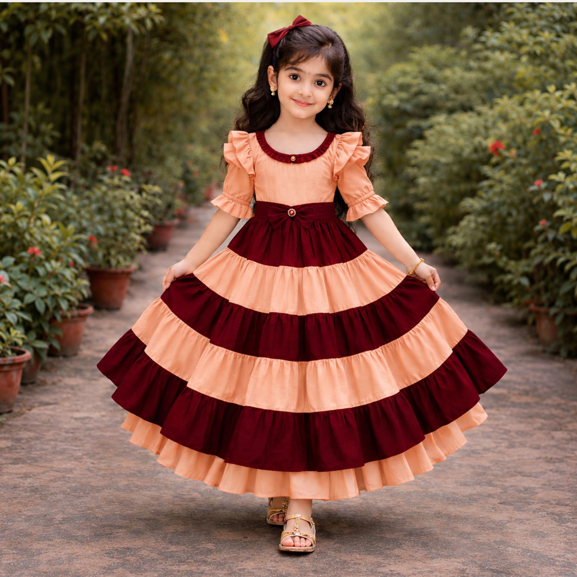Exclusive Matching Layer Customized Baby Dress 0 to 14 Years
