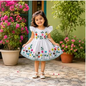 White Handmade Cotton Baby Dress 0 to 10 Years