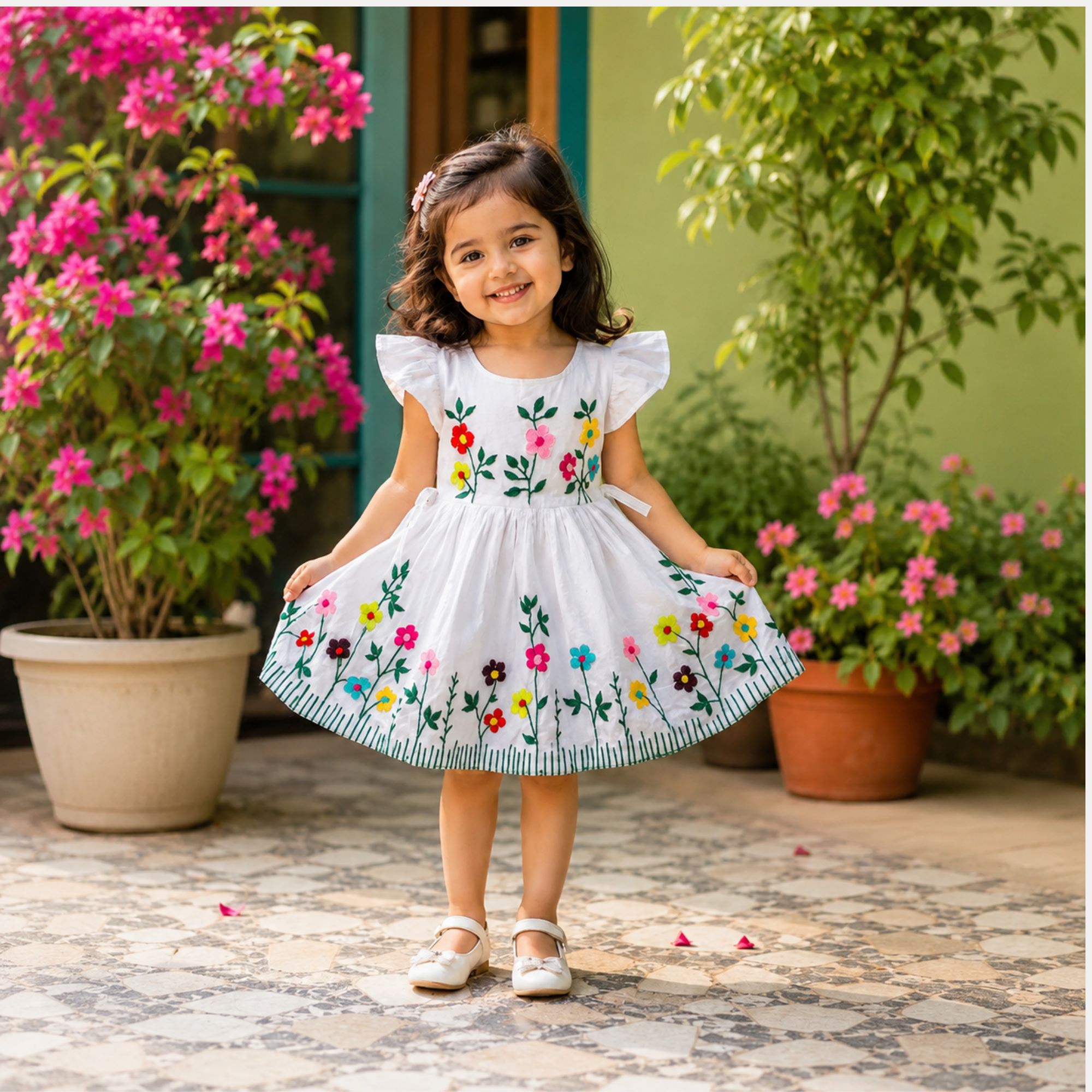 White Handmade Cotton Baby Dress 0 to 10 Years
