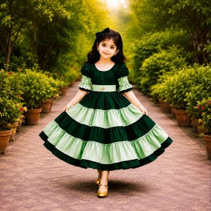 Contrast Layer Baby Frock 0 to 14 Years