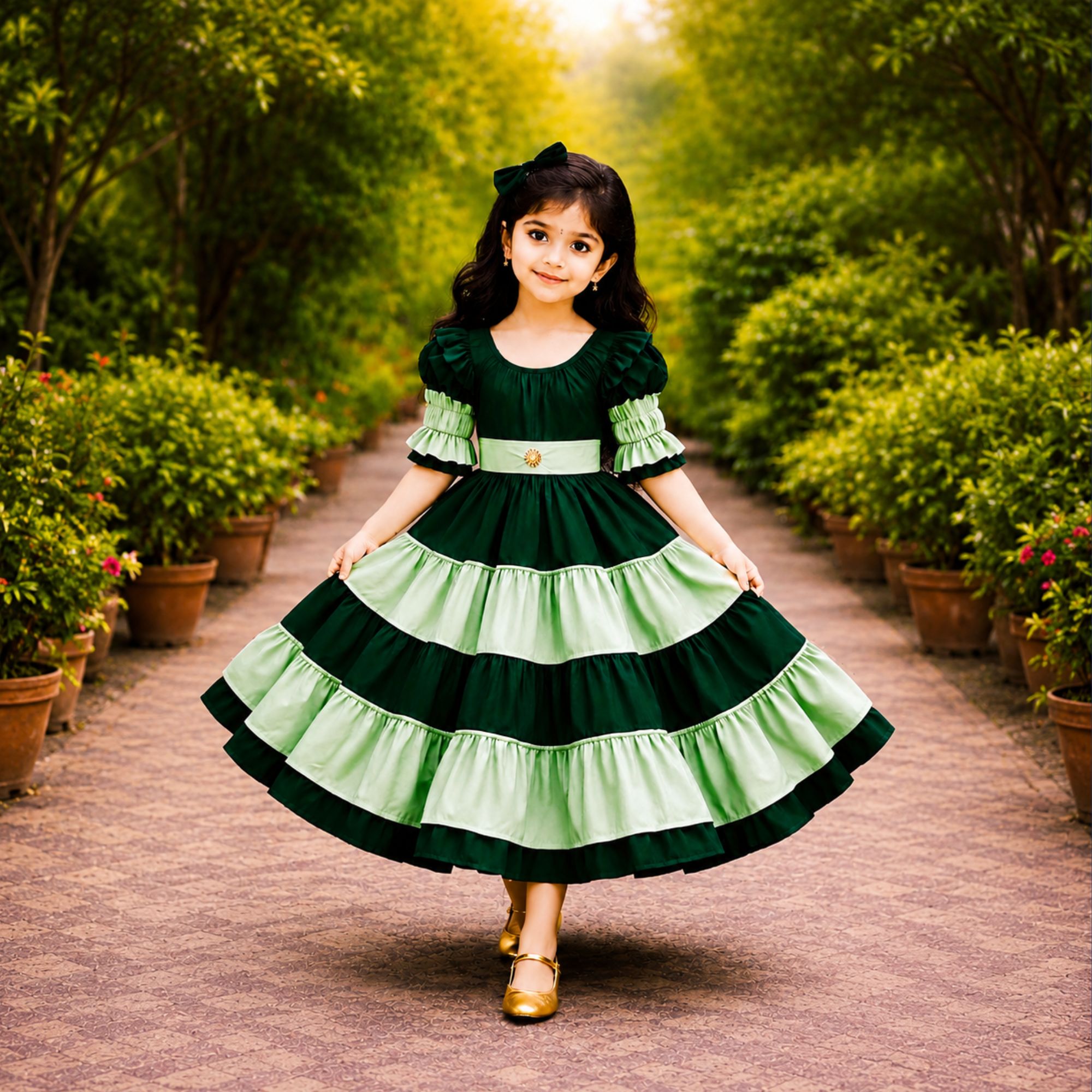 Contrast Layer Baby Frock 0 to 14 Years