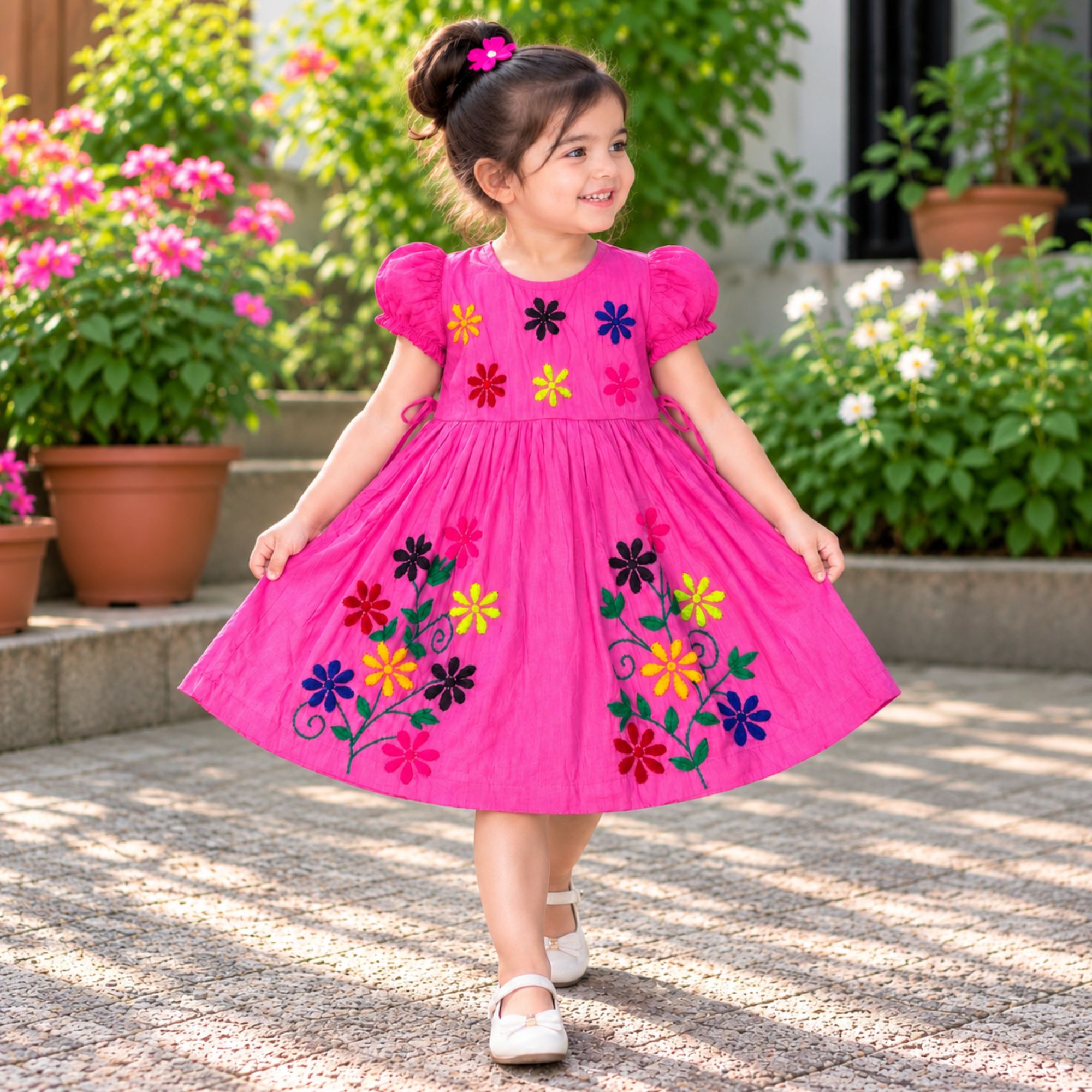 Handmade Nokshi Cotton Baby Frock for Girls